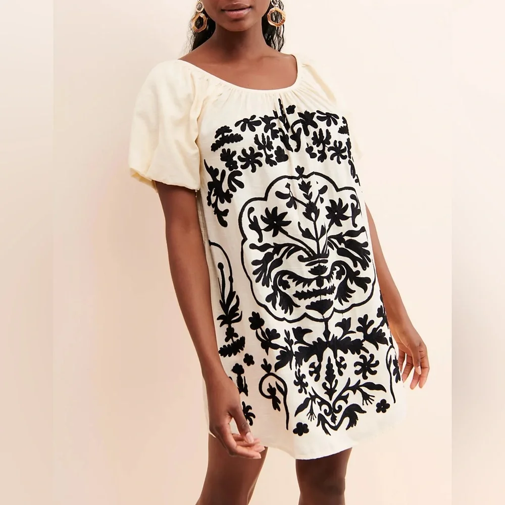 SOLD. FREE PEOPLE Embroidered Mini Dress - Picture 5 of 5